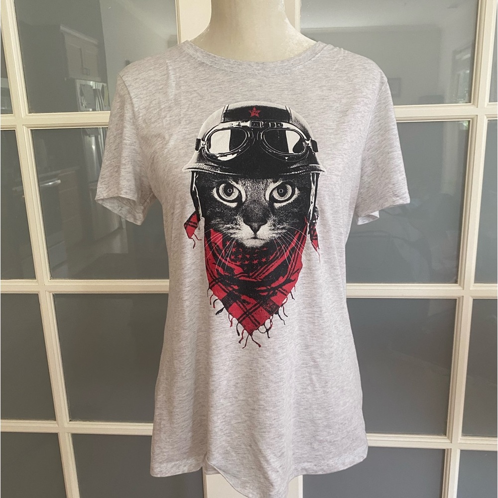 Motorcycle cat tee